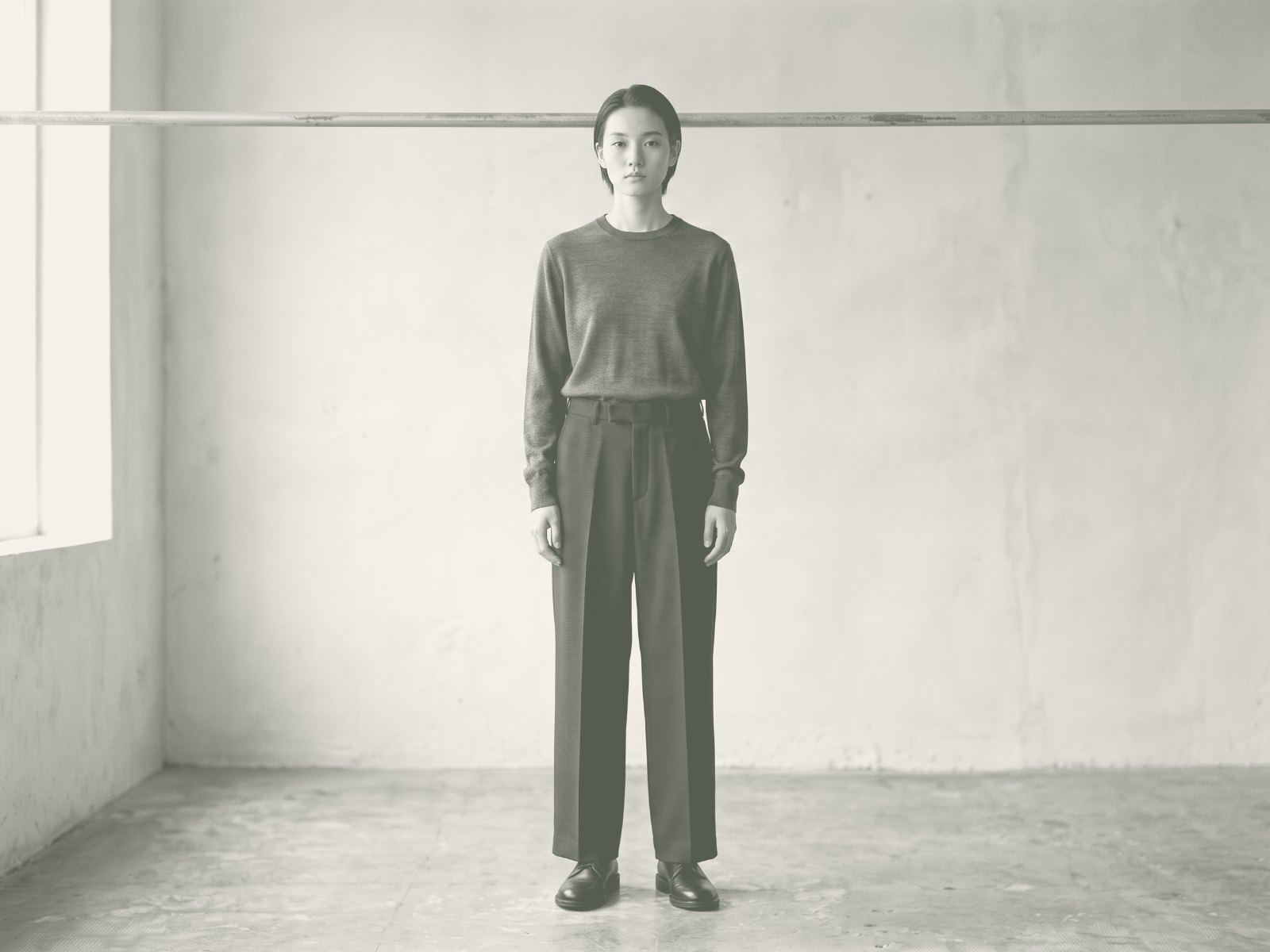 Wide Trouser — On body, full length