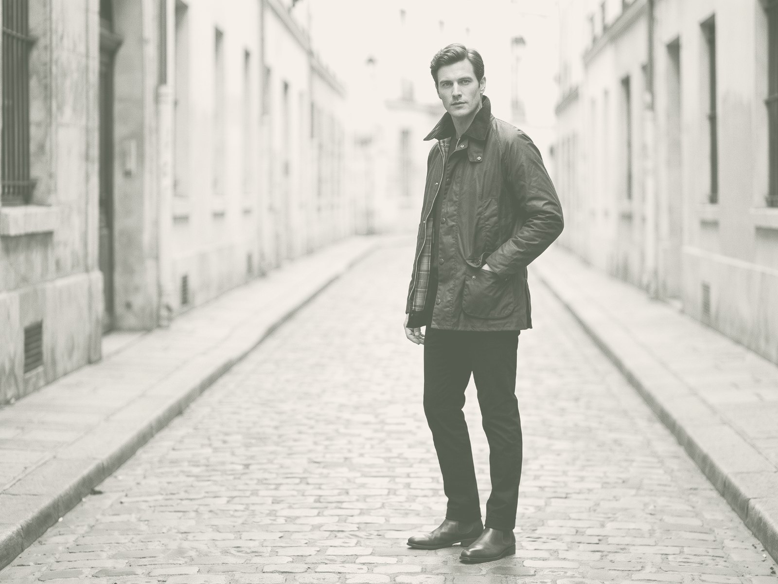 Utility Jacket — On body, walking